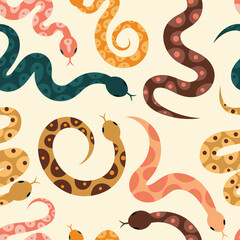 snake seamless pattern in beautiful vector