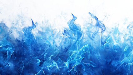 Blue fire on transparent background.