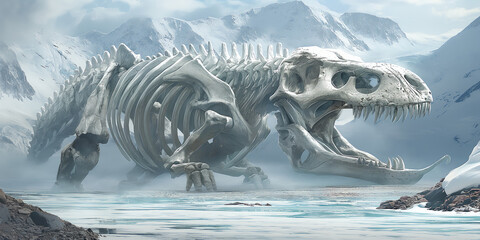 dinosaur skeleton at the north pole