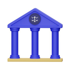 court building 3D illustration. courthouse
