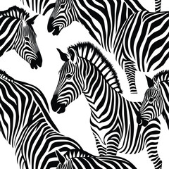 Zebra, Minimalist and Simple Silhouette - Vector illustration