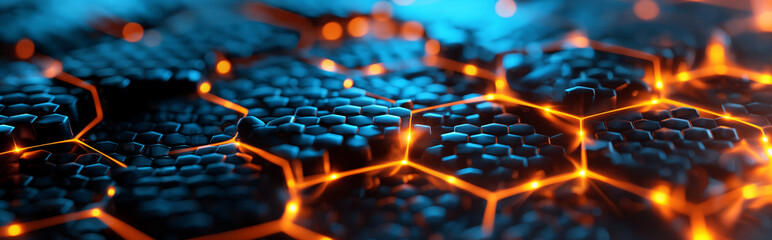 Obraz premium Abstract hexagon network technology Background - Abstrakter Hintergrund der Sechseck-Netzwerktechnologie 