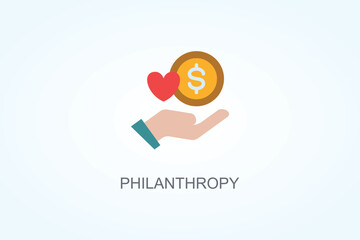Obraz premium Philanthropy Vector Or Logo Sign Symbol Illustration