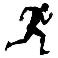 MALE SILHOUETTE OF A MAN RUNNING - PNG