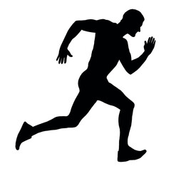 MALE SILHOUETTE OF A MAN RUNNING