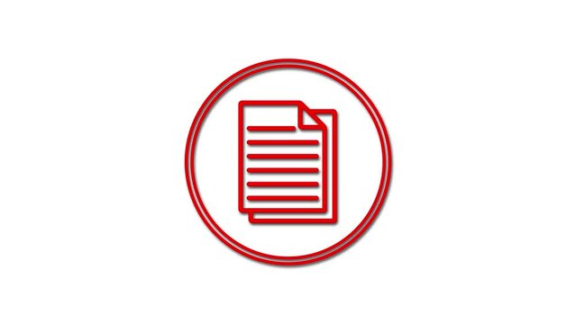 Animation of document icon. paper concept 4k video