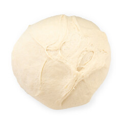 Fresh raw homemade dough isolated on white, top view