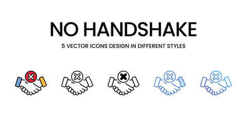 No Handshake icons vector set stock illustration.