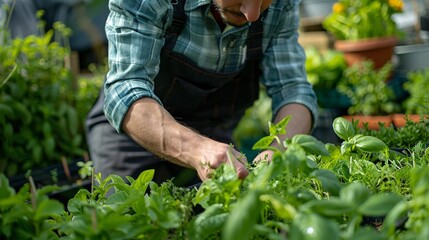 gardener cutting grass