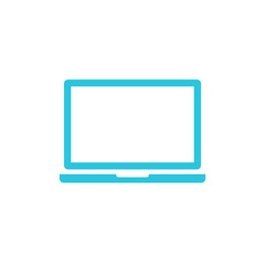 Laptop icon, Portable computer. Isolated on white background. From blue icon set
