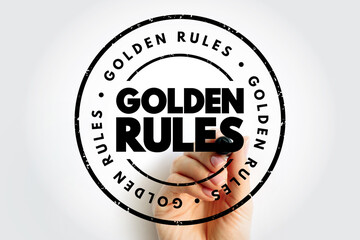 Golden Rules text stamp, concept background