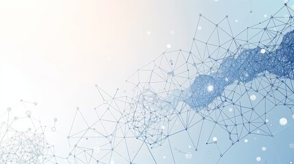 Obraz premium Abstract Background of Connected Dots and Lines Representing a Network or Data Flow in a Digital or Technological Concept with a Gradient Blue Background.