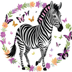 Zebra vector art. Zebra animal illustration