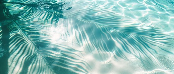 Fototapeta na wymiar Blue water with bright sun shining through.