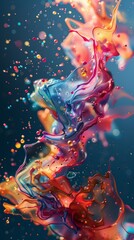 Various colors splashed together until a beautiful combination was created.