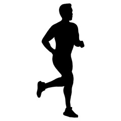 MALE SILHOUETTE OF A MAN JOGGING - PNG
