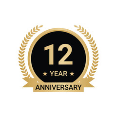12 Year Anniversary Vector, 12 Year Anniversary Logo