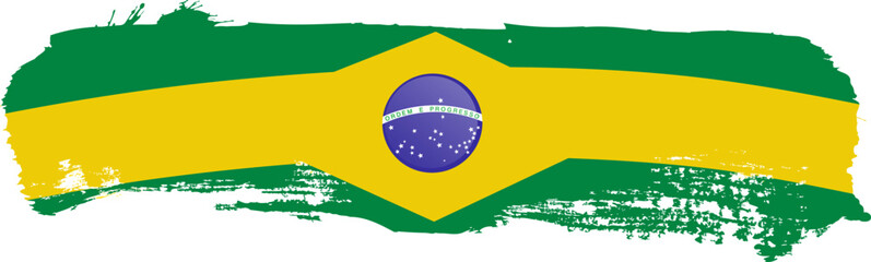 Fototapeta premium brush Brazil flag , vector illustration on a white background