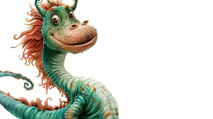Fototapeta premium Sea monster concept, imagination fiction monster. White Background. AI Generative