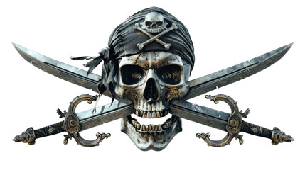 pirates skull and crossbones logo isolated