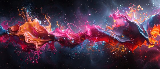 Various colors splashed together until a beautiful combination was created. - Powered by Adobe