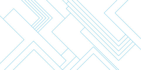 Abstract white Blue vector futuristic architecture with digital geometric with blueprint concept. Digital geometric connection blue lines with squares. 