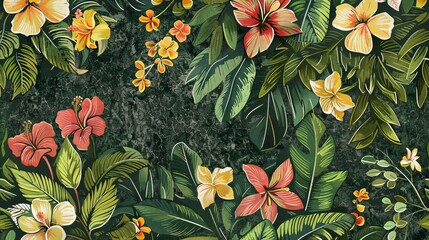 botanical mosaic pattern