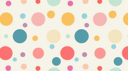 Colorful polka dot pattern featuring various sizes and shades of circles on a light background, perfect for designs and backgrounds.