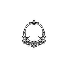 Blank emblem with vintage ornamental style