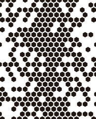 Hexagon Vector Abstract Geometric Technology Background. Halftone Hex Retro Simple Pattern. Minimal Style Dynamic Tech Wallpaper. Vector Formats
