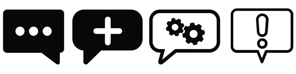 Obraz premium chat message icon set, Chat speech bubble, Social media message.Text Message Icon Images. Trendy message symbol. Message vector icons. Vector illustration. EPS 10.