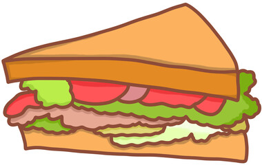 Tuna sandwich decorated with fresh vegetables, delicious.
