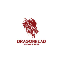Dragon head logo vector illustration