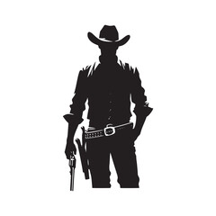 Unique cowboy silhouette ready for your designs - minimalist cowboy vector
