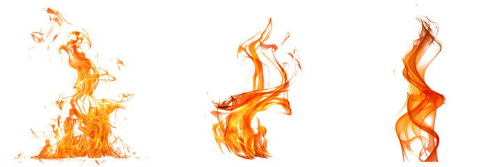 Isolated fire flame. transparent background red yellow fire flame