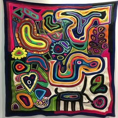 Heritage Unveiled Vibrant Panama Mola Tapestry