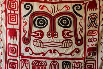 Obraz premium Heritage Unveiled Vibrant Panama Mola Tapestry