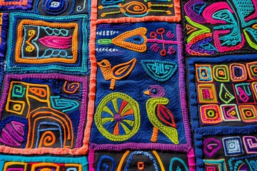 Heritage Unveiled Vibrant Panama Mola Tapestry