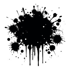Fototapeta premium Beautiful and fantastic black grunge brush strokes splashes 