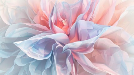 Digital art of a flower with soft pastel hues in an abstract style