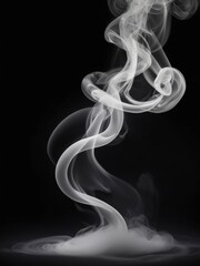 Obraz premium Smoke effect with black background. Stage white smoke spotlight background.