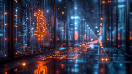 Fototapeta premium Background with Bitcoin.