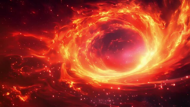 A stream of hot plasma is emitted from the accretion disk of a black hole excited by the intense friction and compression of surrounding matter.