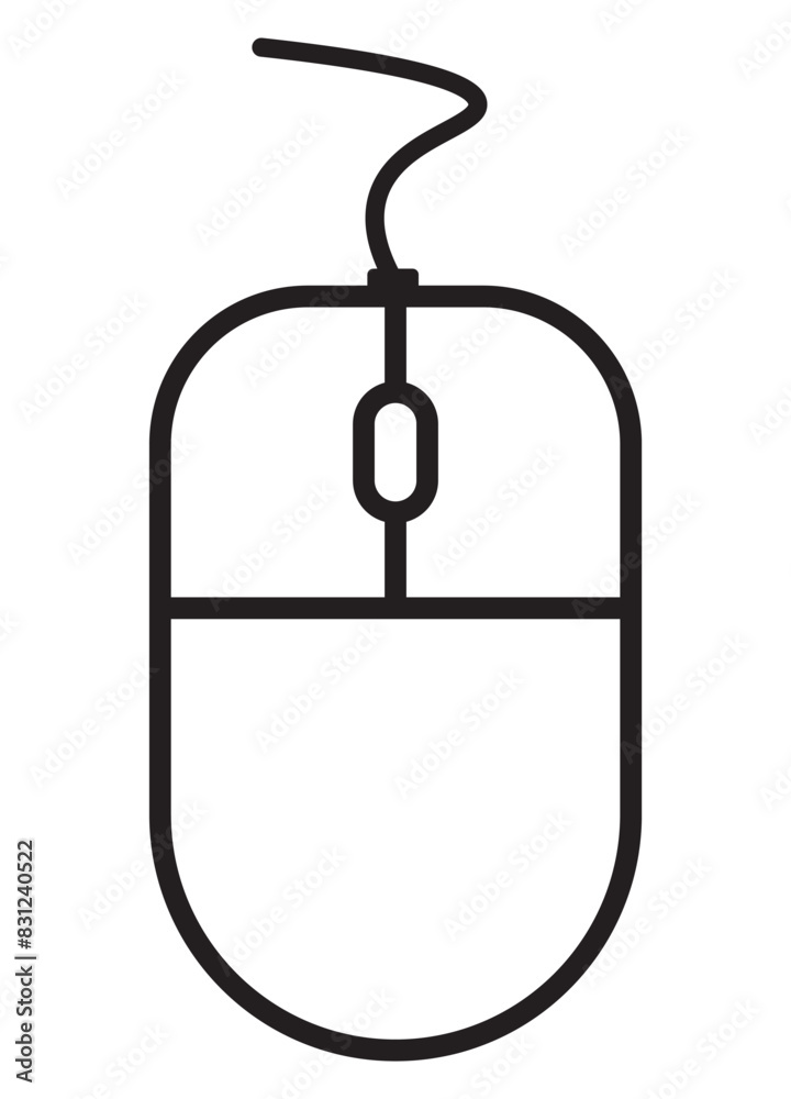 Poster mouse icon. simple computer mouse symbol in outline style. vector illustration on transparent backgr
