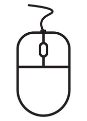 Fototapeta premium Mouse icon. simple computer mouse symbol in outline style. Vector illustration on transparent background.