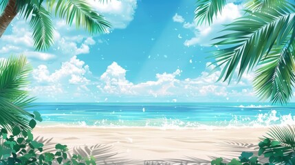 Obraz premium Background of beautiful beach for mockup summer product display or travel ad.