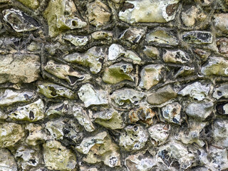Close Up of a Old Stone Wall Stonework on a Church Building
