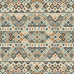 eamless Ikat pattern fabric featuring geometric textile designs.	
