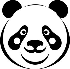 Fototapeta premium Fat panda with smiling face on white background. simple but elegant design