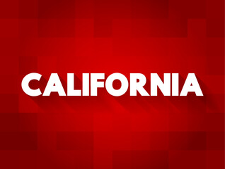 List of cities in California, is a state in the Western United States, lying on the American Pacific Coast, text concept background